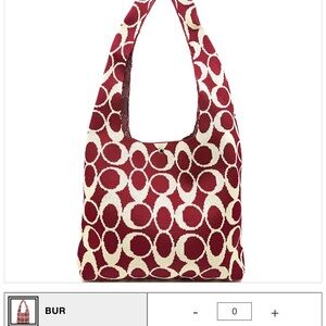 Red and Cream Patterned Women's Bag